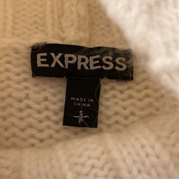 Express Winter Winter White Cold Shoulder Sweater - Picture 5 of 8